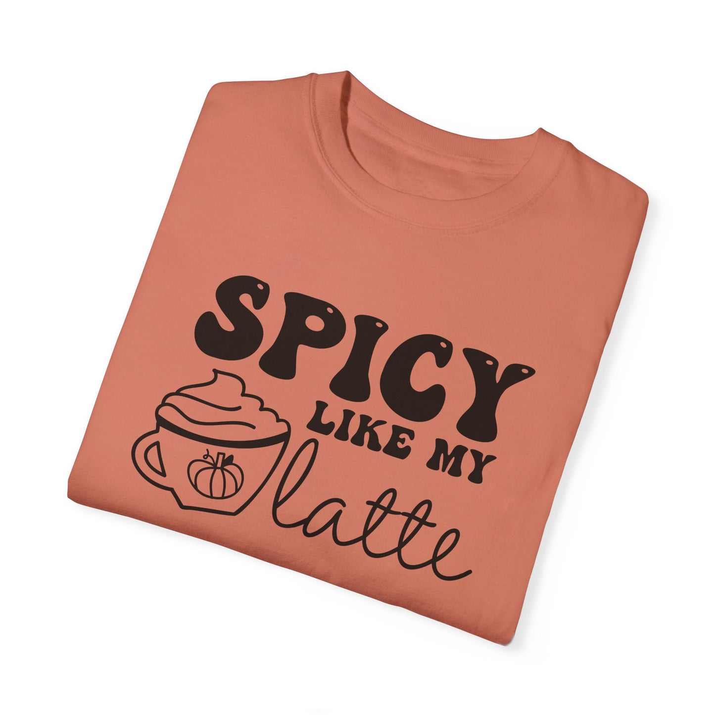 Spicy Like My Latte Shirt, Trendy Fall Women's Tshirt, Funny Graphic Tee, Autumn, Cozy , Comfy Coffee Shirt, Cute Fall Crewneck T-shirt, PSL