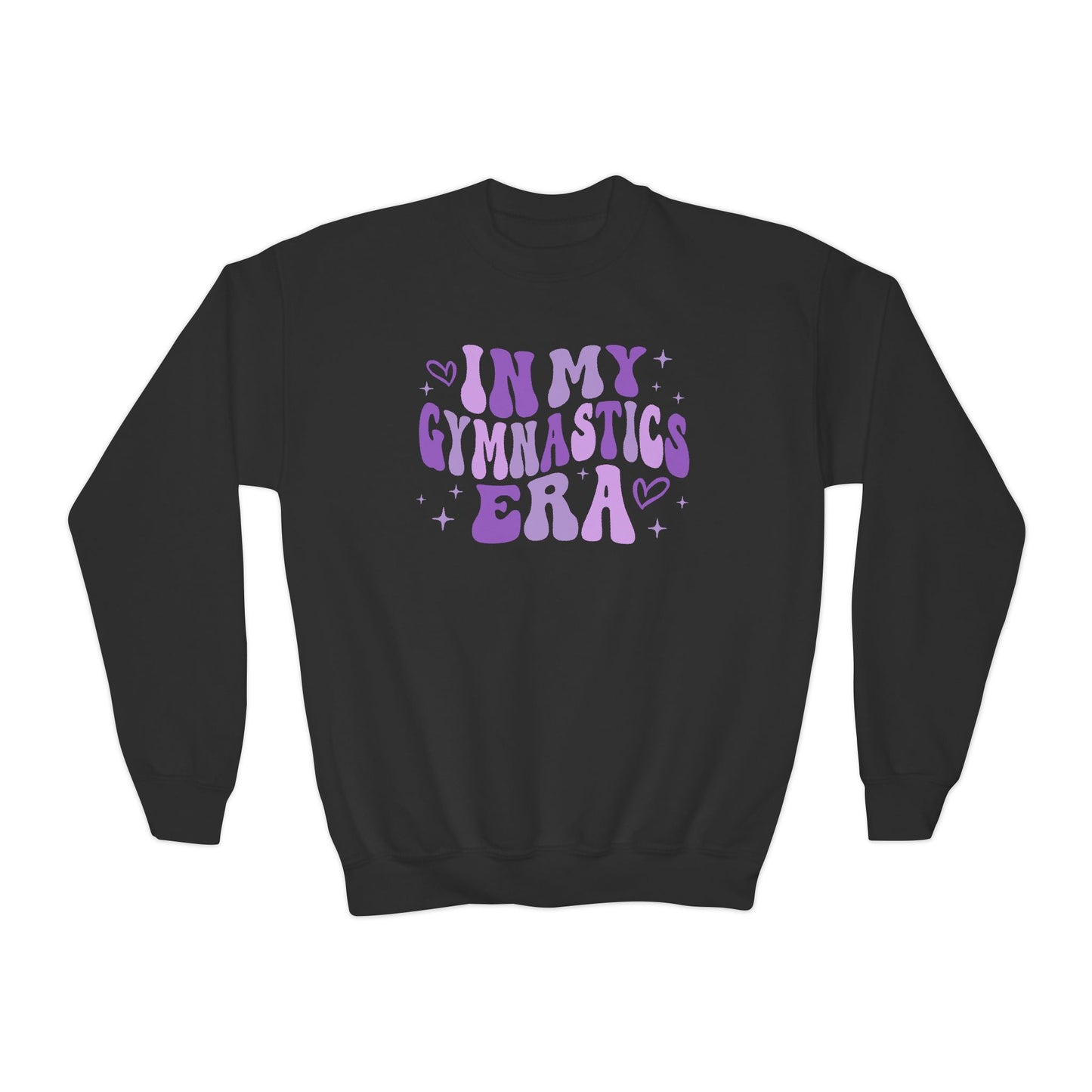 Purple Gymnastics Era Youth Crewneck Sweatshirt, Gift for Gymnast, Swifty, Gymnastics Lover, Long Sleeve Jumper