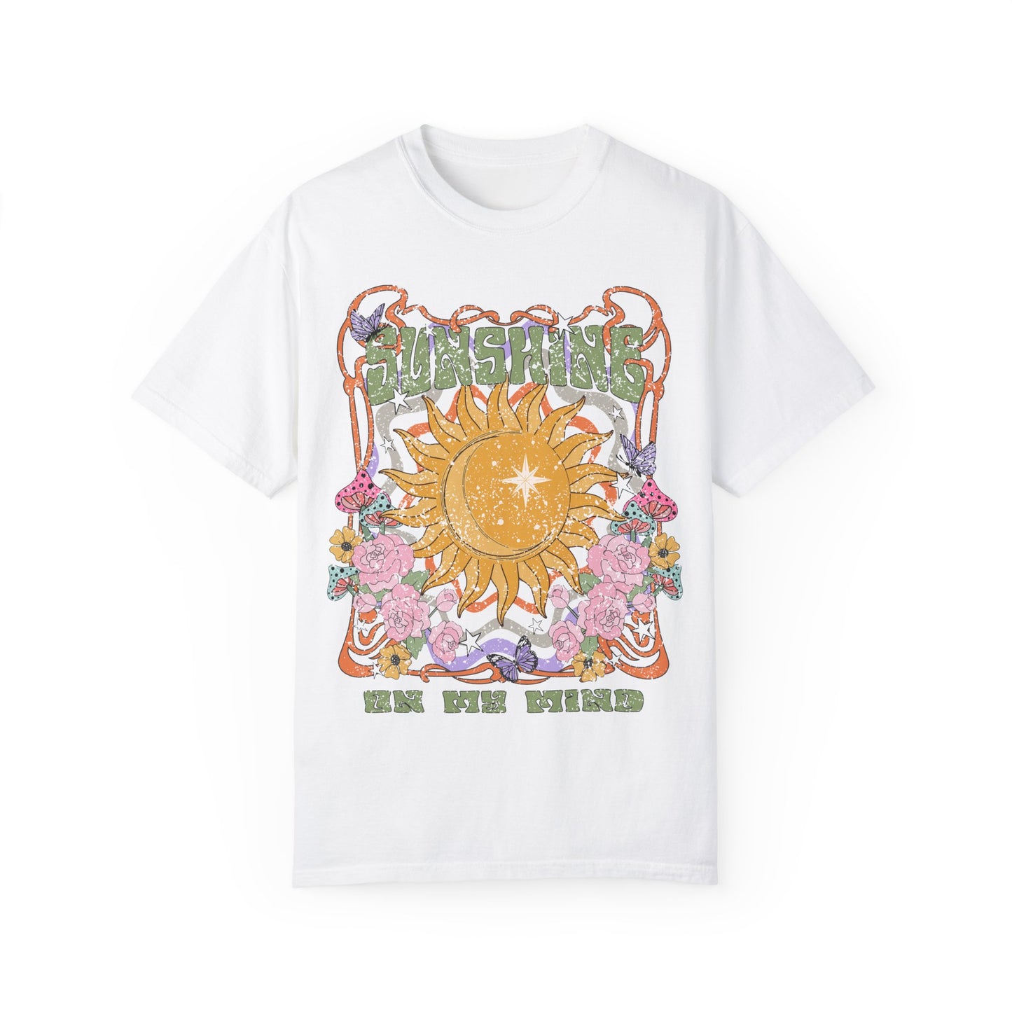 Sunshine On My Mind T-Shirt, Summer Vacation Shirt, Spiritual Wellness Tee, Positive Vibes, Retro, Unisex Tee