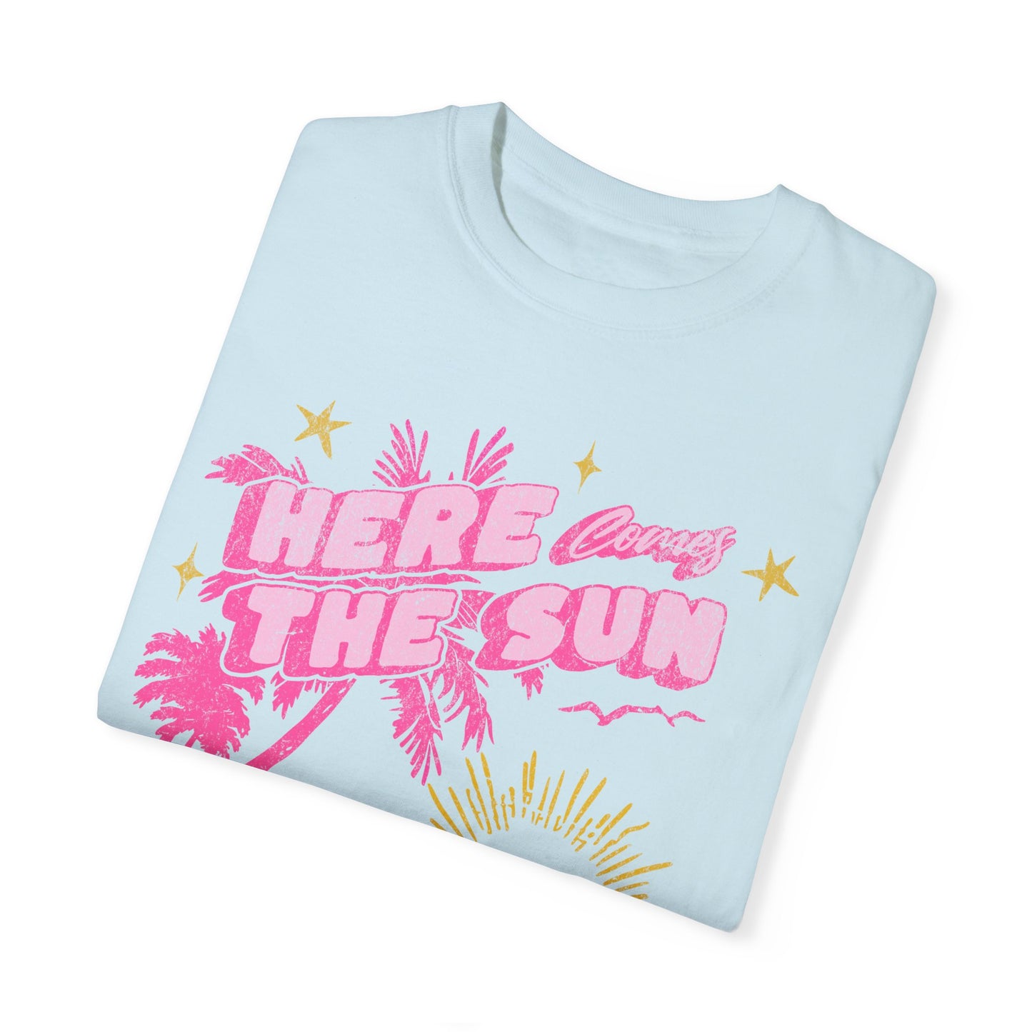 Sunset Beach Life Unisex T-shirt - Here Comes The Sun Nature Tee, Ocean Vacation, Spring Break Shirt, Summer Sunset Apparel, Garment-Dyed