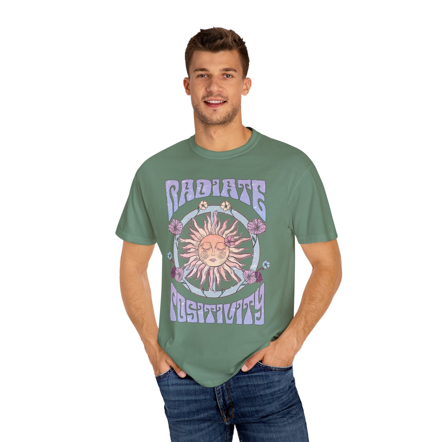 Radiate Positivity T-shirt, Spiritual Wellness, Uplifting, motivational, Retro, Unisex Tee, Positive Vibes Shirt, Inspirational Graphic Top,