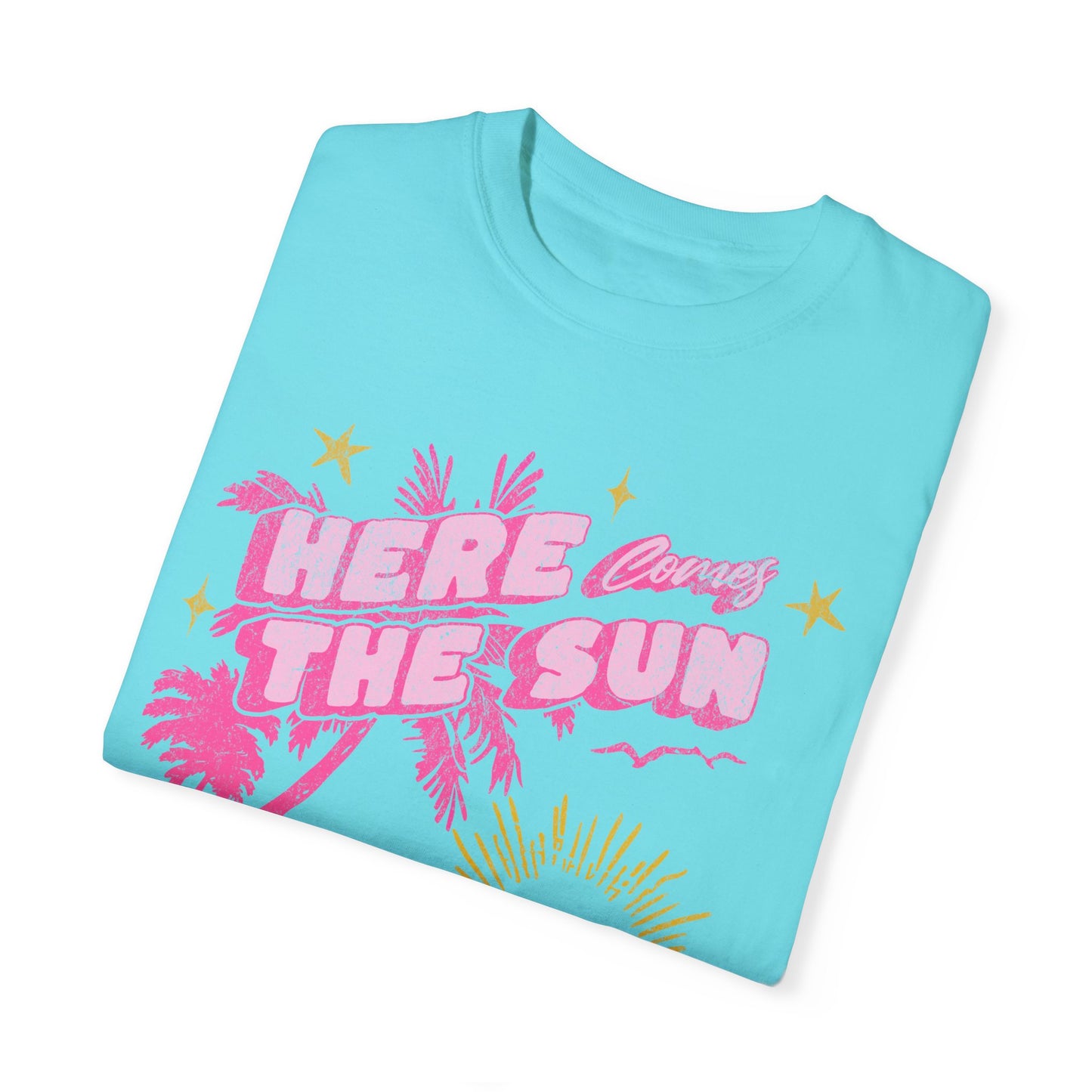 Sunset Beach Life Unisex T-shirt - Here Comes The Sun Nature Tee, Ocean Vacation, Spring Break Shirt, Summer Sunset Apparel, Garment-Dyed