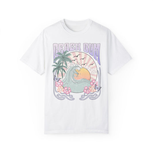 Beach Bum T-shirt, Unisex Graphic Tee, Waves Sunset Retro Vintage Summer Spring Break Shirt, Ocean Lover Gift