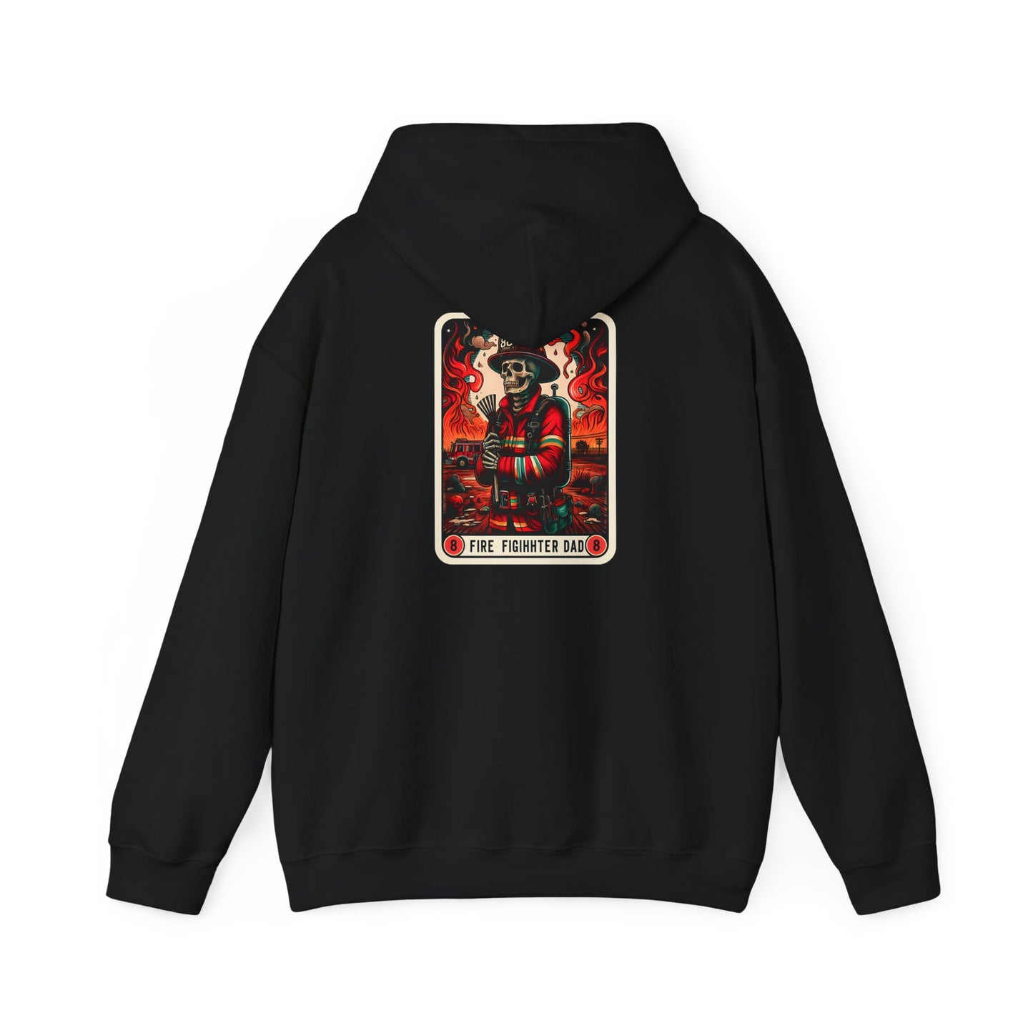 The Firefighter Dad Tarot Card Unisex Heavy Blend™ Hooded Sweatshirt