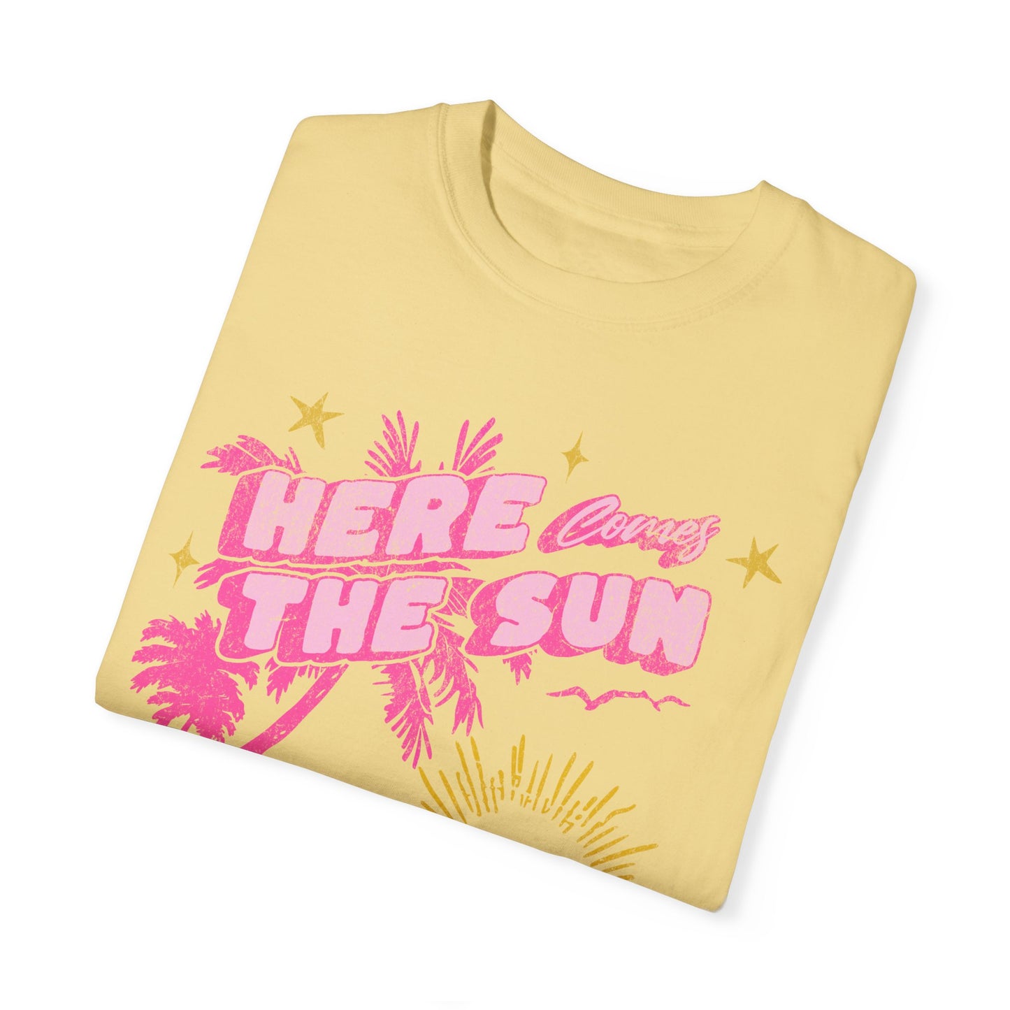 Sunset Beach Life Unisex T-shirt - Here Comes The Sun Nature Tee, Ocean Vacation, Spring Break Shirt, Summer Sunset Apparel, Garment-Dyed