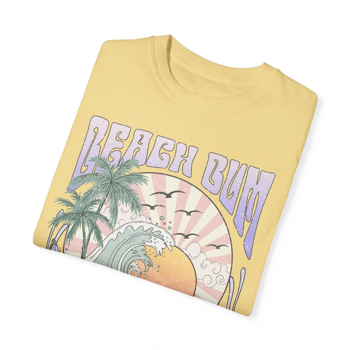 Beach Bum T-shirt, Unisex Graphic Tee, Waves Sunset Retro Vintage Summer Spring Break Shirt, Ocean Lover Gift