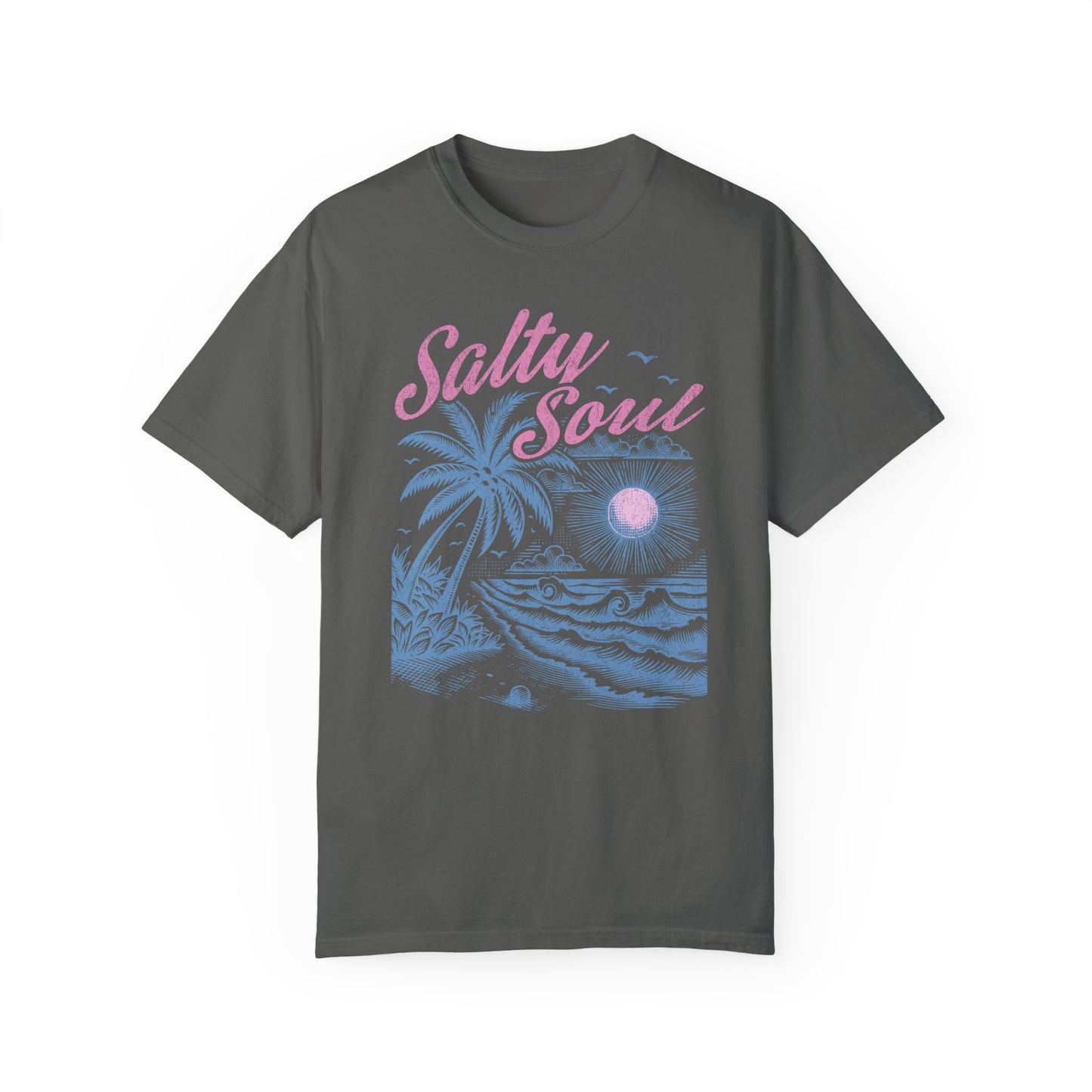 Salty Soul T-Shirt - Beach Summer Vacation Retro Trendy Unisex Tee, Spring Break Graphic Shirt, Coastal Vibes Clothing, Ocean Lover Gift