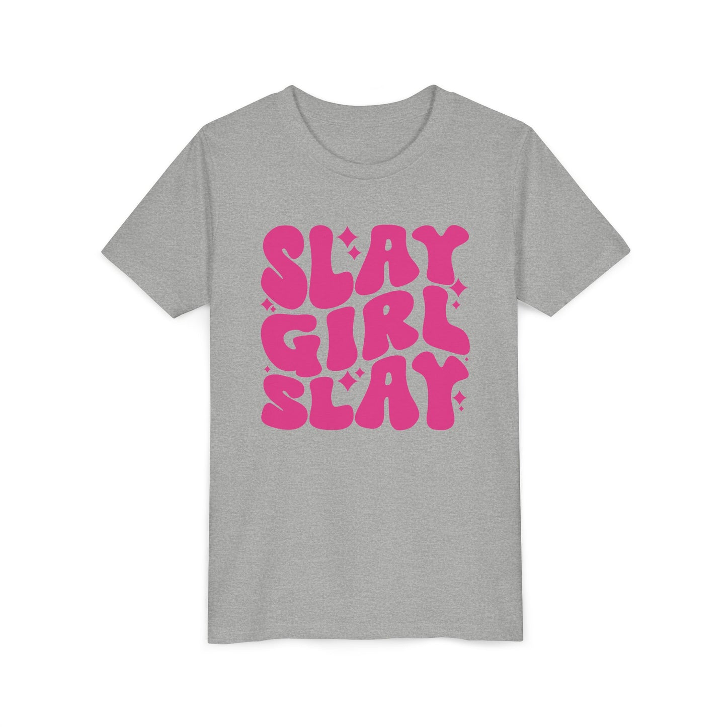 Slay Girl Slay Youth Tee - Pink, Empowerment Shirt, Kids Graphic T-Shirt, Girl Power Top, Inspirational Clothing