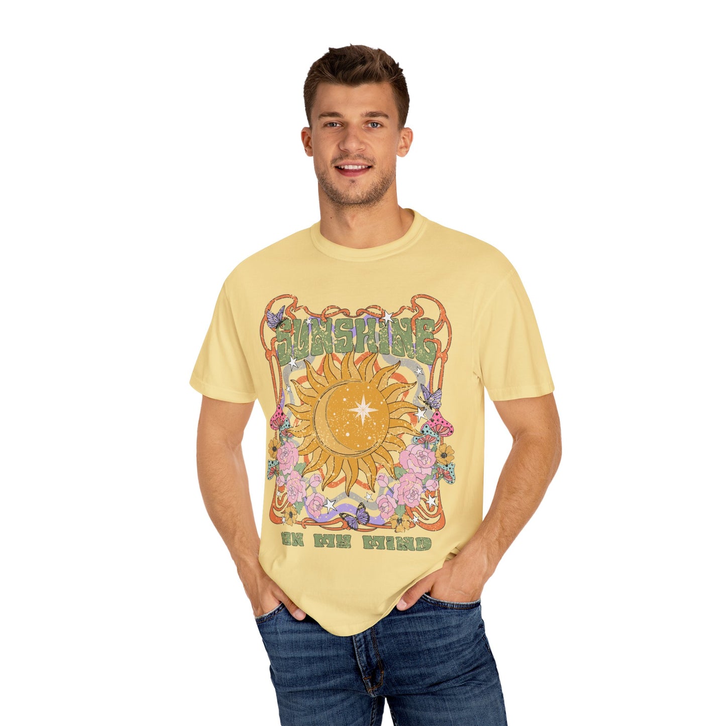 Sunshine On My Mind T-Shirt, Summer Vacation Shirt, Spiritual Wellness Tee, Positive Vibes, Retro, Unisex Tee