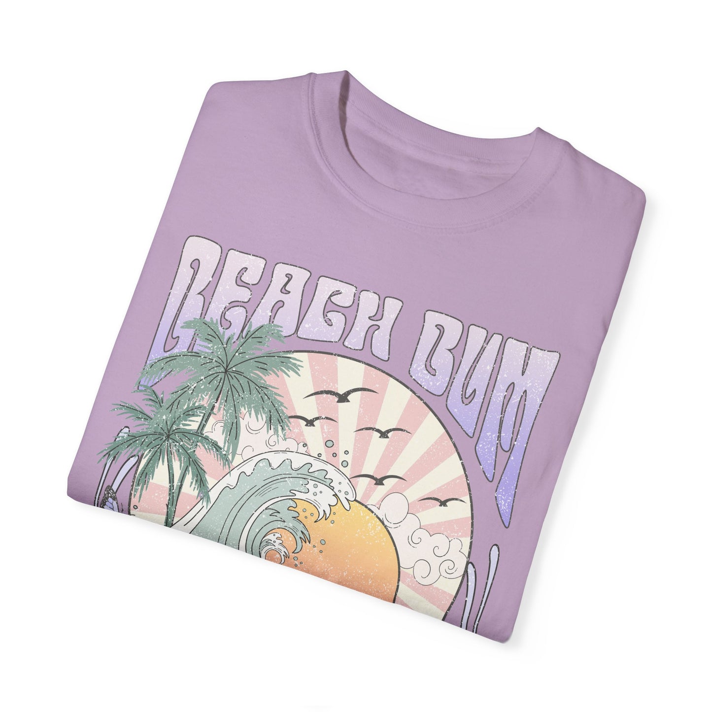 Beach Bum T-shirt, Unisex Graphic Tee, Waves Sunset Retro Vintage Summer Spring Break Shirt, Ocean Lover Gift