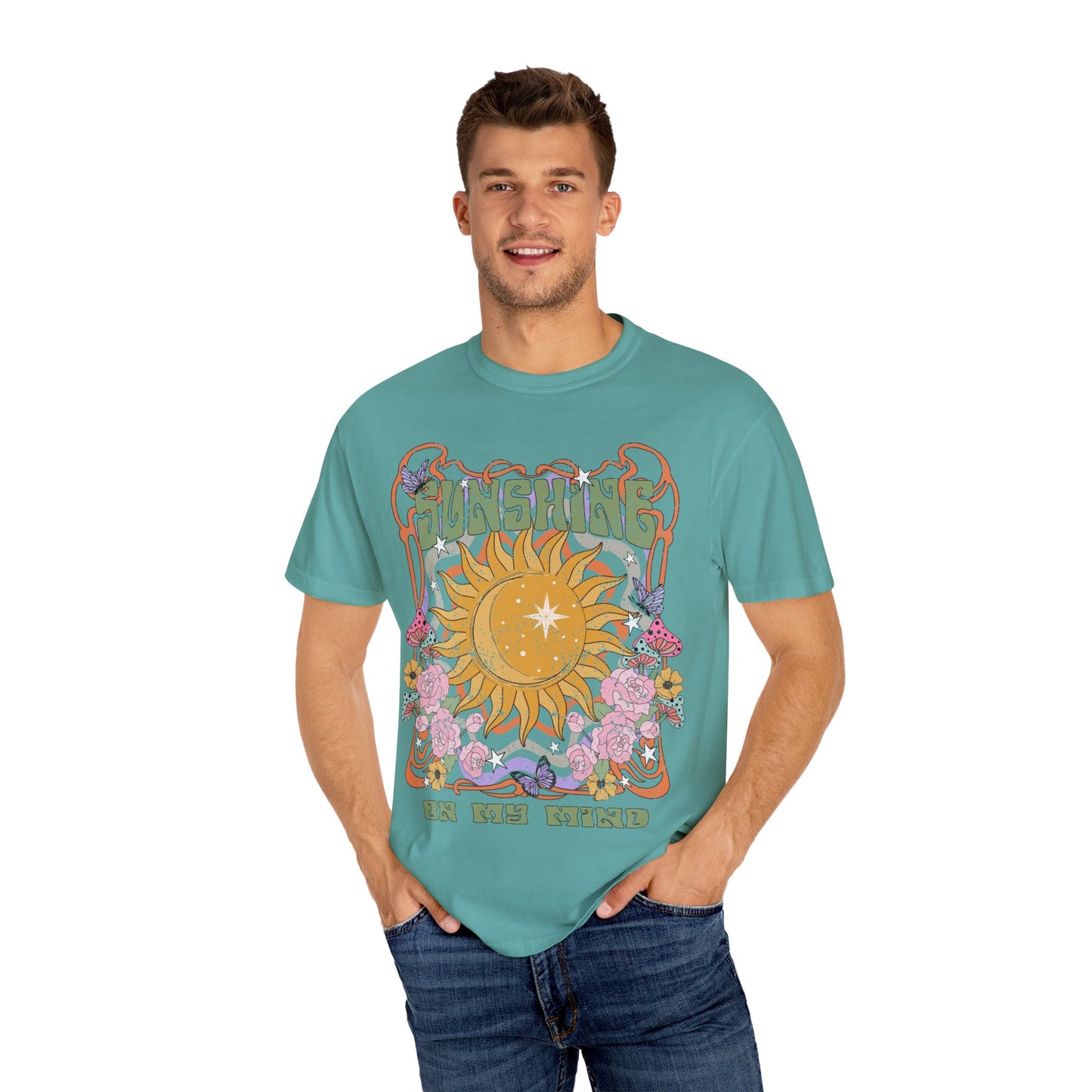 Sunshine On My Mind T-Shirt, Summer Vacation Shirt, Spiritual Wellness Tee, Positive Vibes, Retro, Unisex Tee