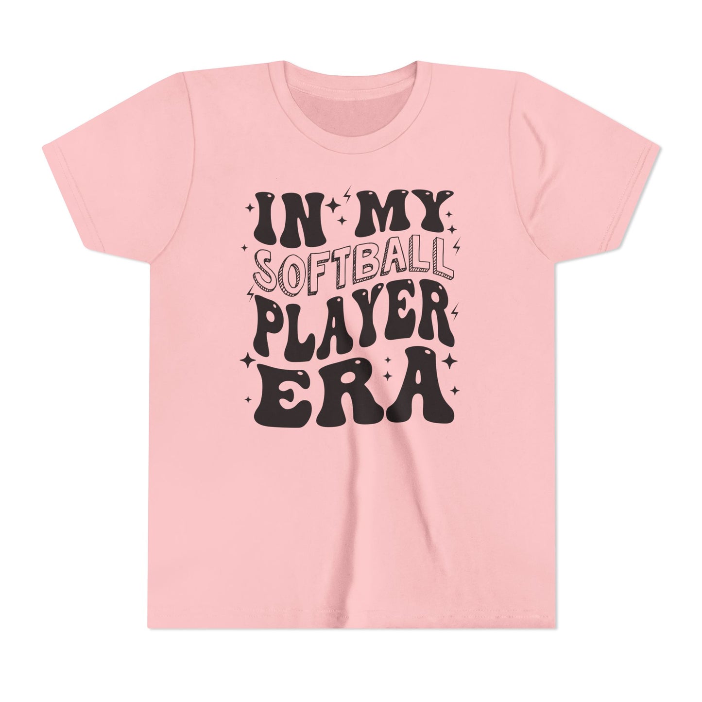 In My Softball Player Era Youth Tee, Softball Player Gift, Softball T-Shirt, Colorful Youth Shirt, Sports Fan Tee