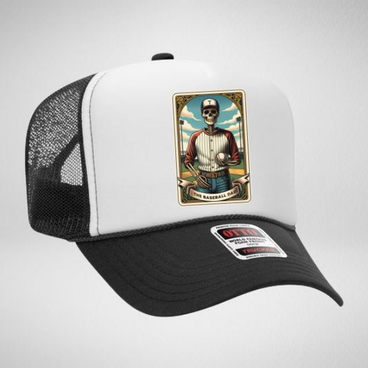 Baseball Dad Trucker Hat ⚾ Skeleton Foam Snapback