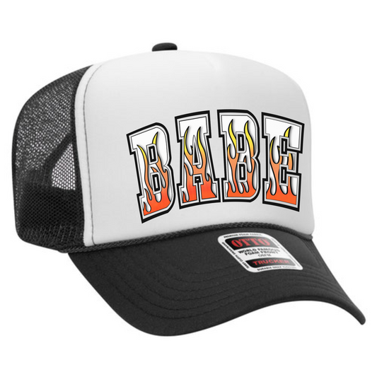 Flame BABE Trucker Hat 🔥 Fire Letter Snapback for Baddies