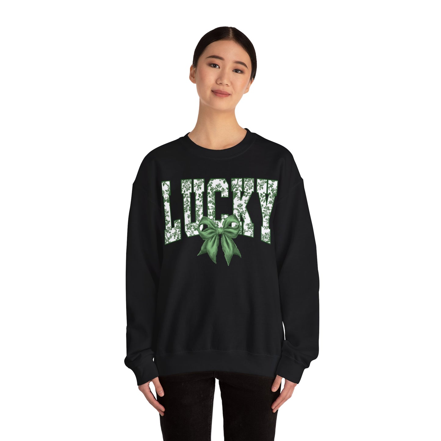 Retro Toile Lucky St Patrick's Day Sweatshirt, St Patricks day Coquette Pullover, Shamrock Crewneck, St Patrick's Day Apparel, Vintage St