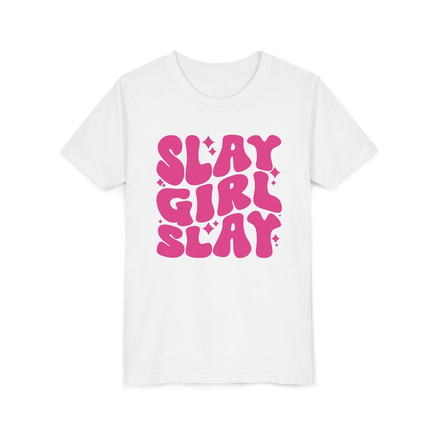 Slay Girl Slay Youth Tee - Pink, Empowerment Shirt, Kids Graphic T-Shirt, Girl Power Top, Inspirational Clothing