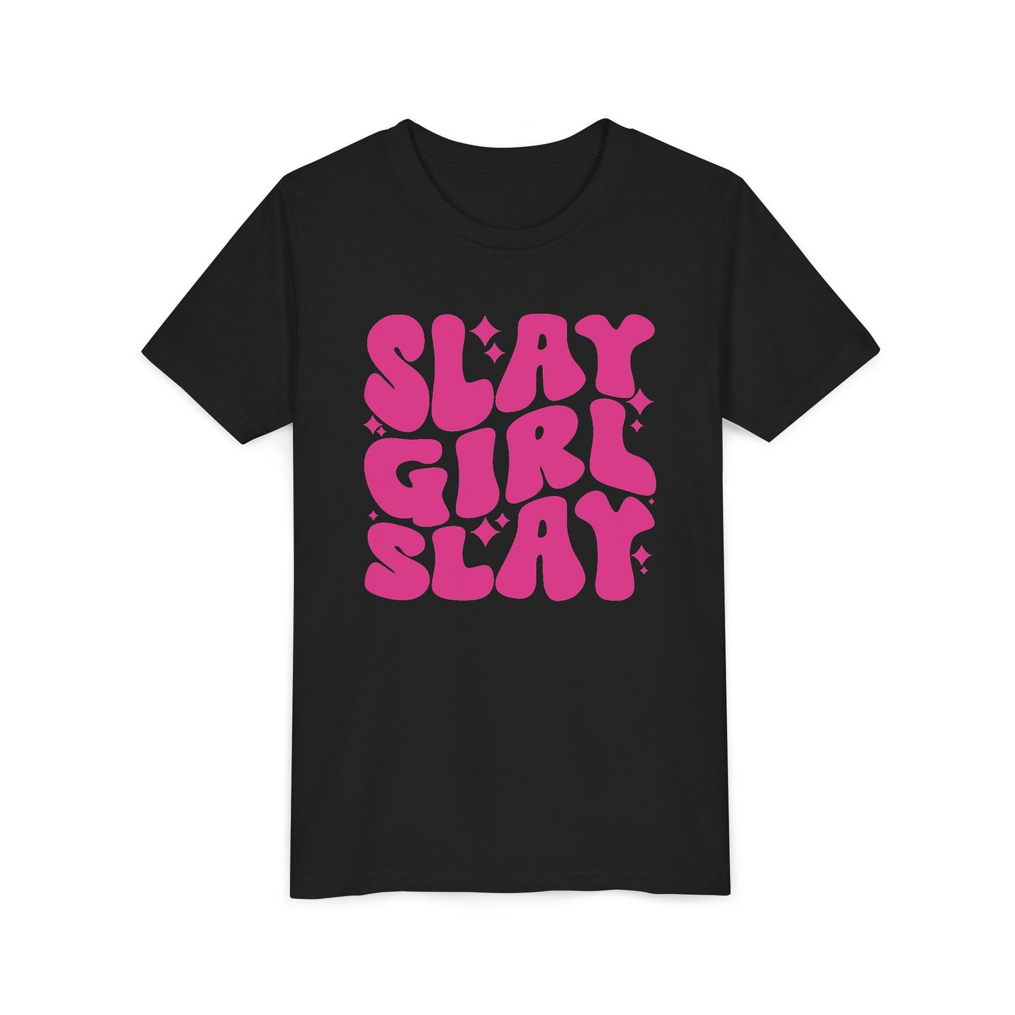 Slay Girl Slay Youth Tee - Pink, Empowerment Shirt, Kids Graphic T-Shirt, Girl Power Top, Inspirational Clothing