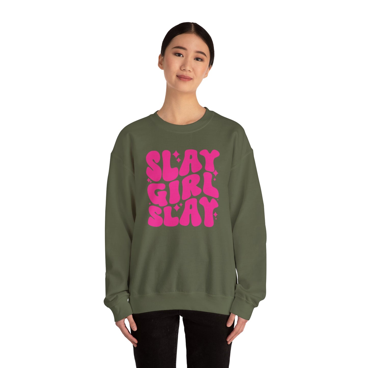 Slay Girl Slay Sweatshirt, Motivational Crewneck, Girl Empowerment Sporty Girl Boss Gift, Unisex Jumper, Fashion Statement