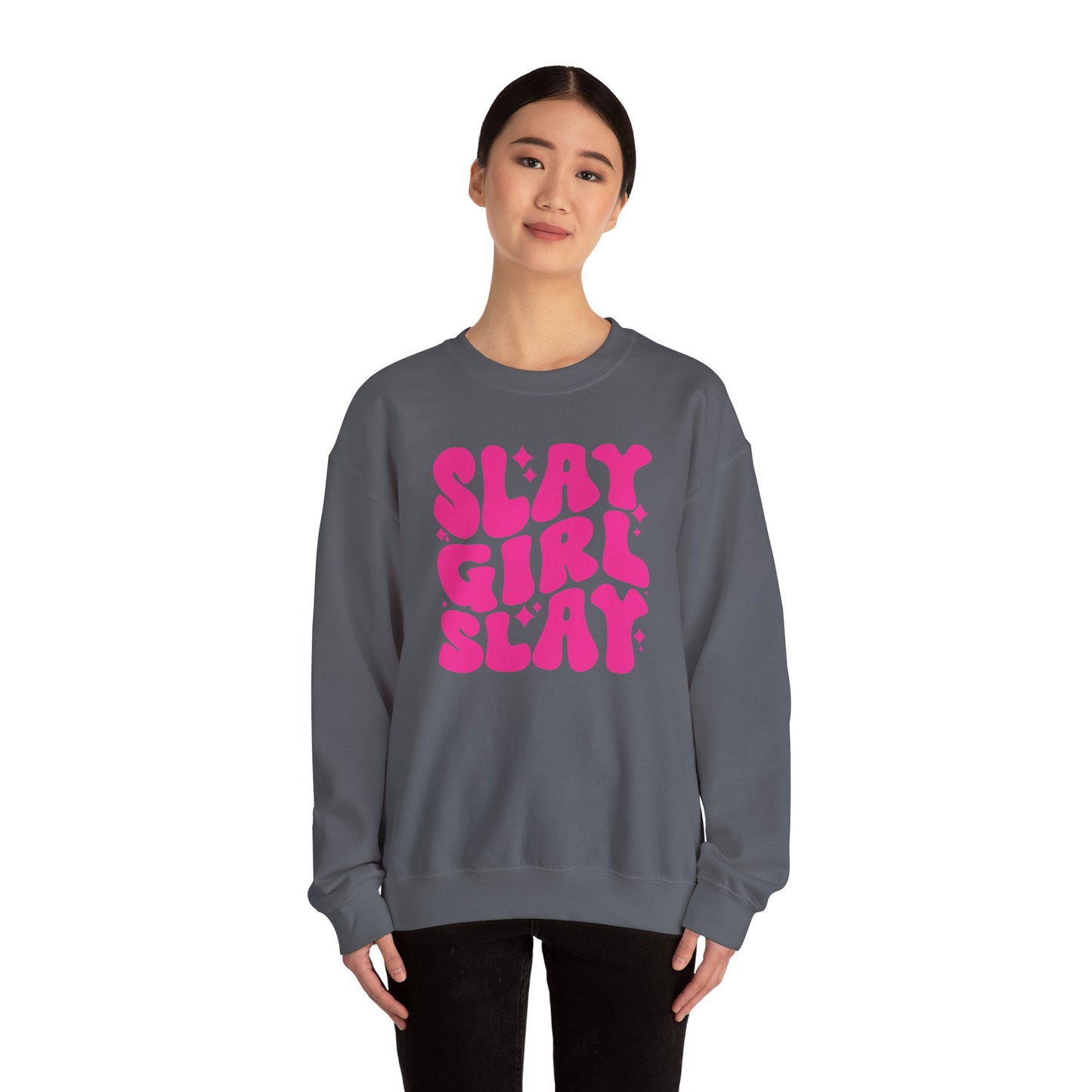 Slay Girl Slay Sweatshirt, Motivational Crewneck, Girl Empowerment Sporty Girl Boss Gift, Unisex Jumper, Fashion Statement