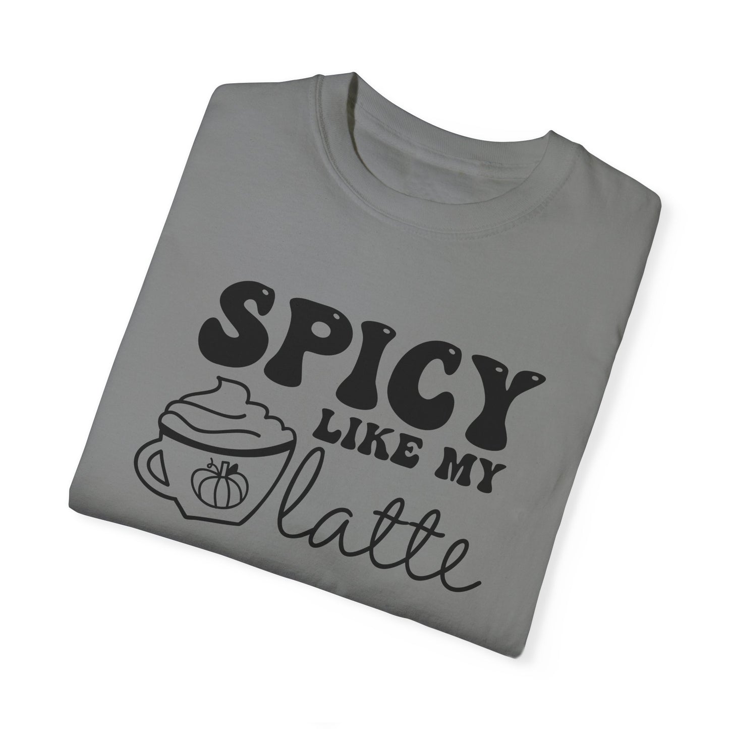 Spicy Like My Latte Shirt, Trendy Fall Women's Tshirt, Funny Graphic Tee, Autumn, Cozy , Comfy Coffee Shirt, Cute Fall Crewneck T-shirt, PSL