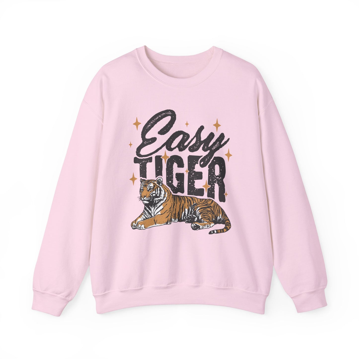 Funny Tiger Graphic Sweatshirt, Retro Trendy Quote Jumper, Vintage Unisex Crewneck Pullover, Easy Tiger Sweatshirt Gift, Unique Tiger