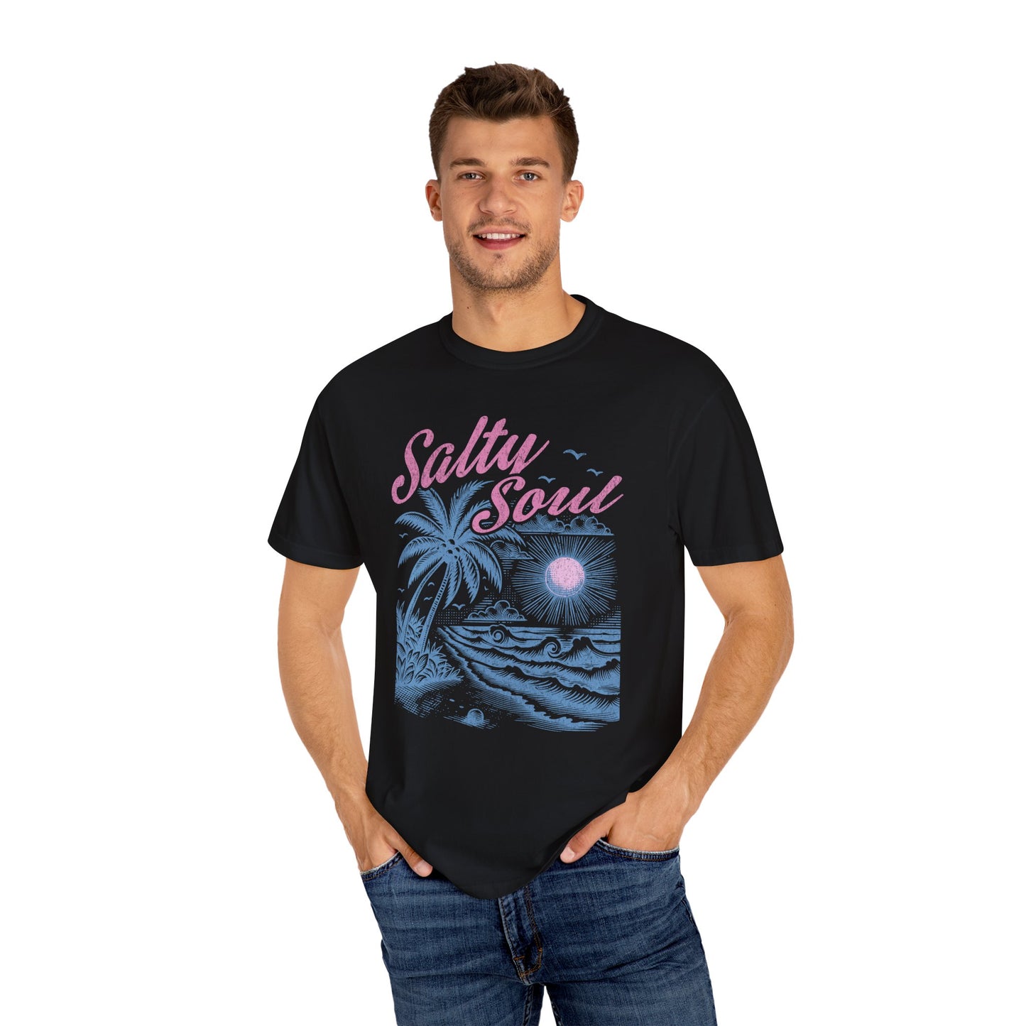 Salty Soul T-Shirt - Beach Summer Vacation Retro Trendy Unisex Tee, Spring Break Graphic Shirt, Coastal Vibes Clothing, Ocean Lover Gift