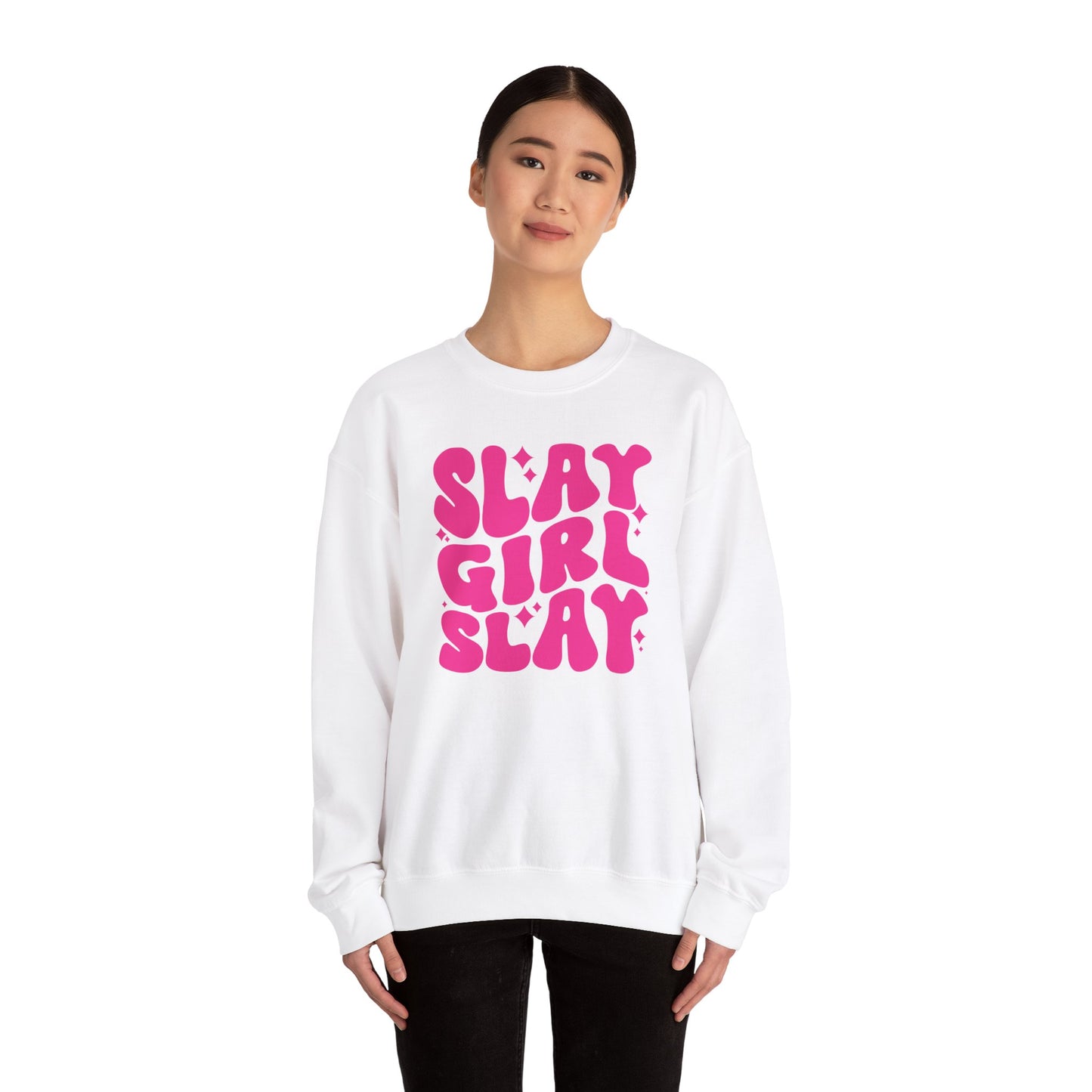 Slay Girl Slay Sweatshirt, Motivational Crewneck, Girl Empowerment Sporty Girl Boss Gift, Unisex Jumper, Fashion Statement