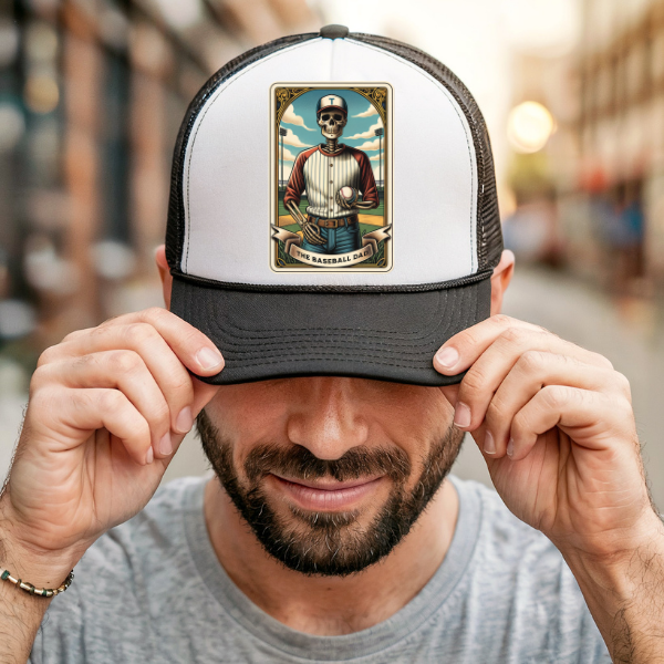 Baseball Dad Trucker Hat ⚾ Skeleton Foam Snapback
