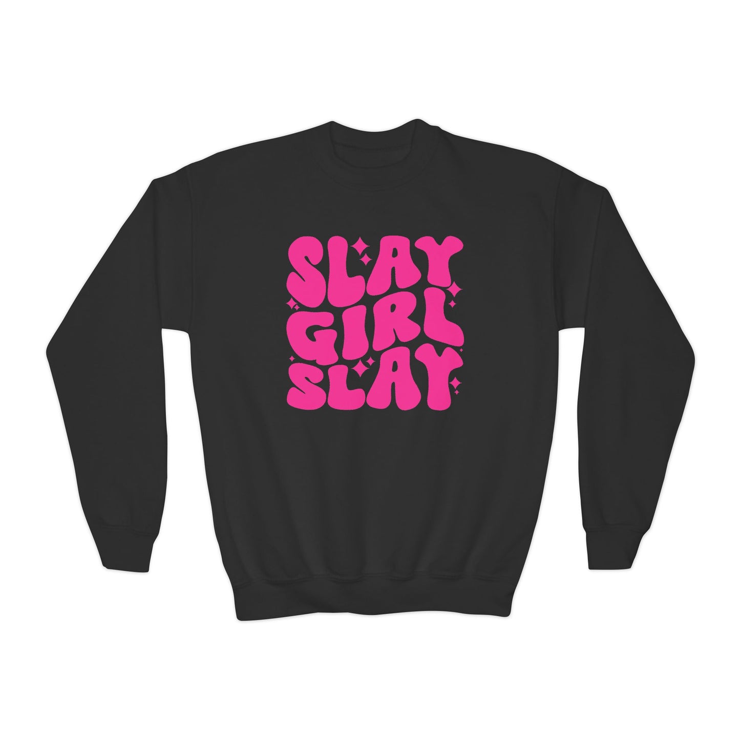 Slay Girl Slay Youth Sweatshirt, Girl Power Motivational Gift, Sporty Girl Crewneck Jumper, Empowerment Activewear, Girl Boss Top