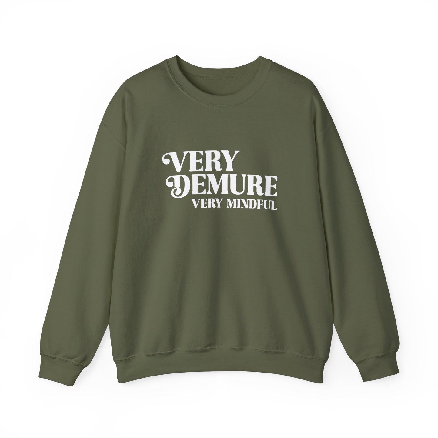 Very Demure, Very Mindful, Unisex Crewneck Sweatshirt, Trending Graphic Tees, Funny Shirts, Men Sweatshirts, Womens Sweatshirt, Trendy Tops