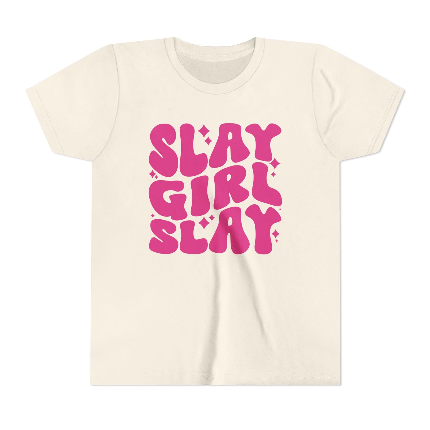 Slay Girl Slay Youth Tee - Pink, Empowerment Shirt, Kids Graphic T-Shirt, Girl Power Top, Inspirational Clothing