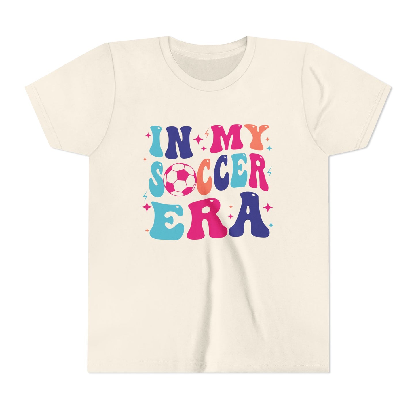 In My Soccer Era Youth Tee, Soccer Player Gift, Soccer Ball T-Shirt, Colorful Youth Shirt, Sports Fan Tee