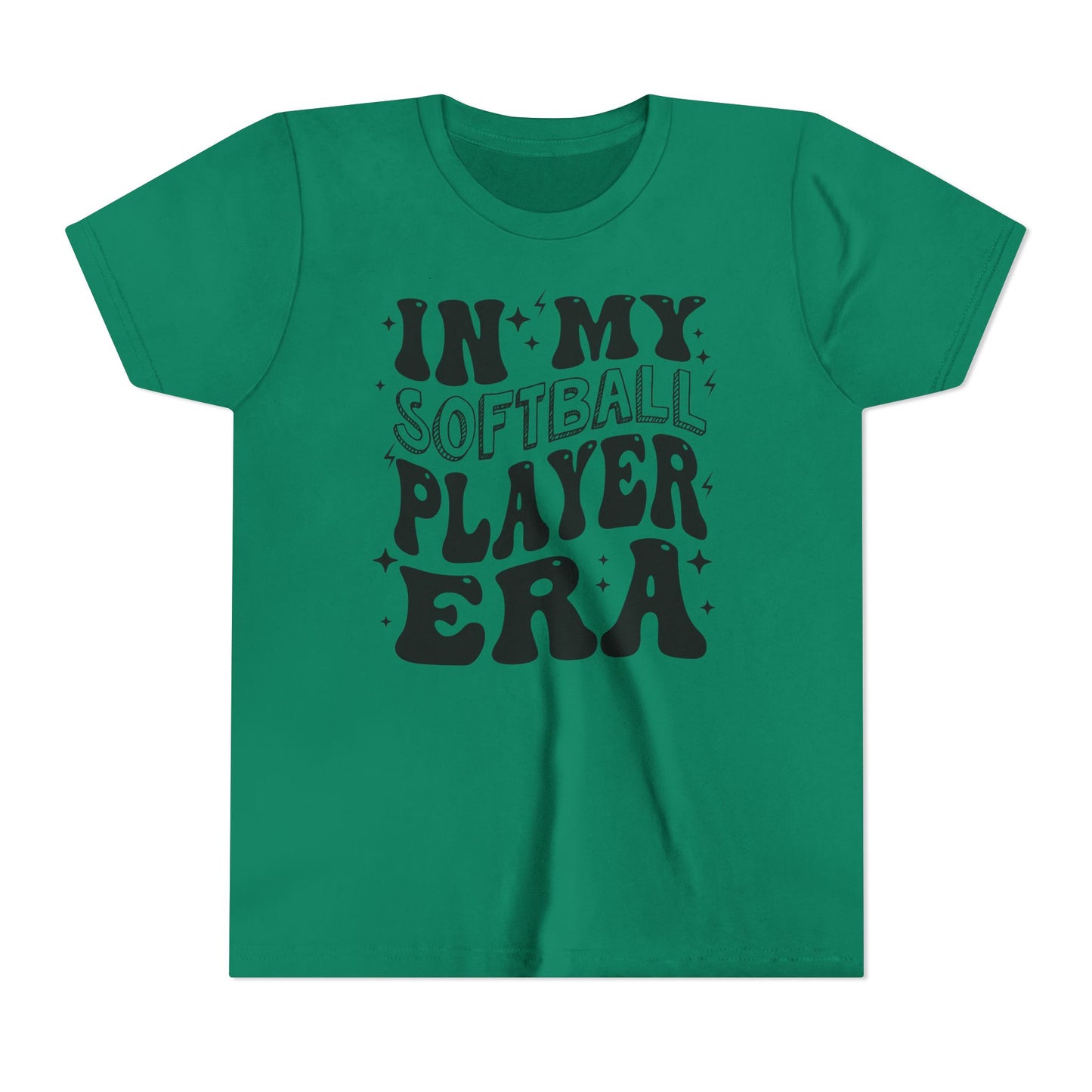 In My Softball Player Era Youth Tee, Softball Player Gift, Softball T-Shirt, Colorful Youth Shirt, Sports Fan Tee