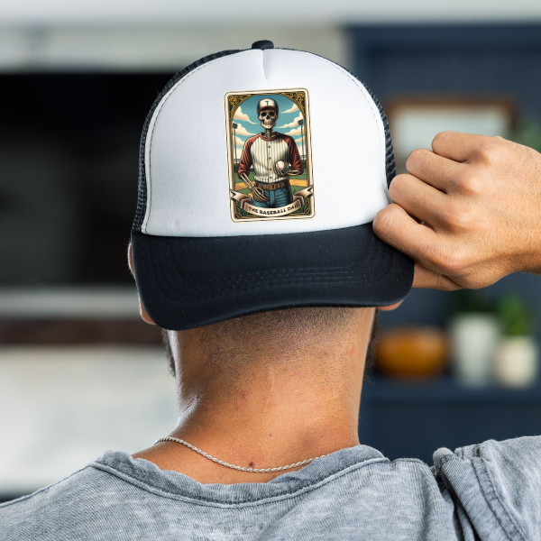 Baseball Dad Trucker Hat ⚾ Skeleton Foam Snapback