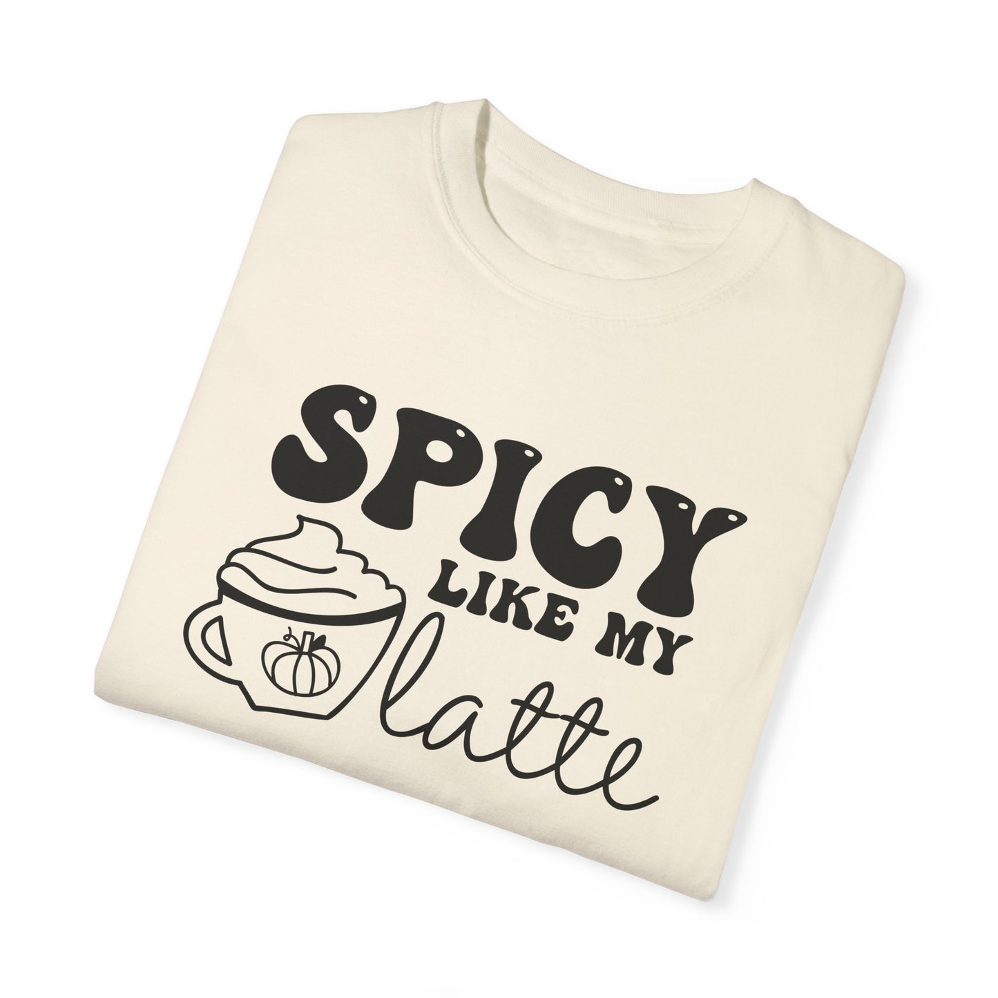 Spicy Like My Latte Shirt, Trendy Fall Women's Tshirt, Funny Graphic Tee, Autumn, Cozy , Comfy Coffee Shirt, Cute Fall Crewneck T-shirt, PSL