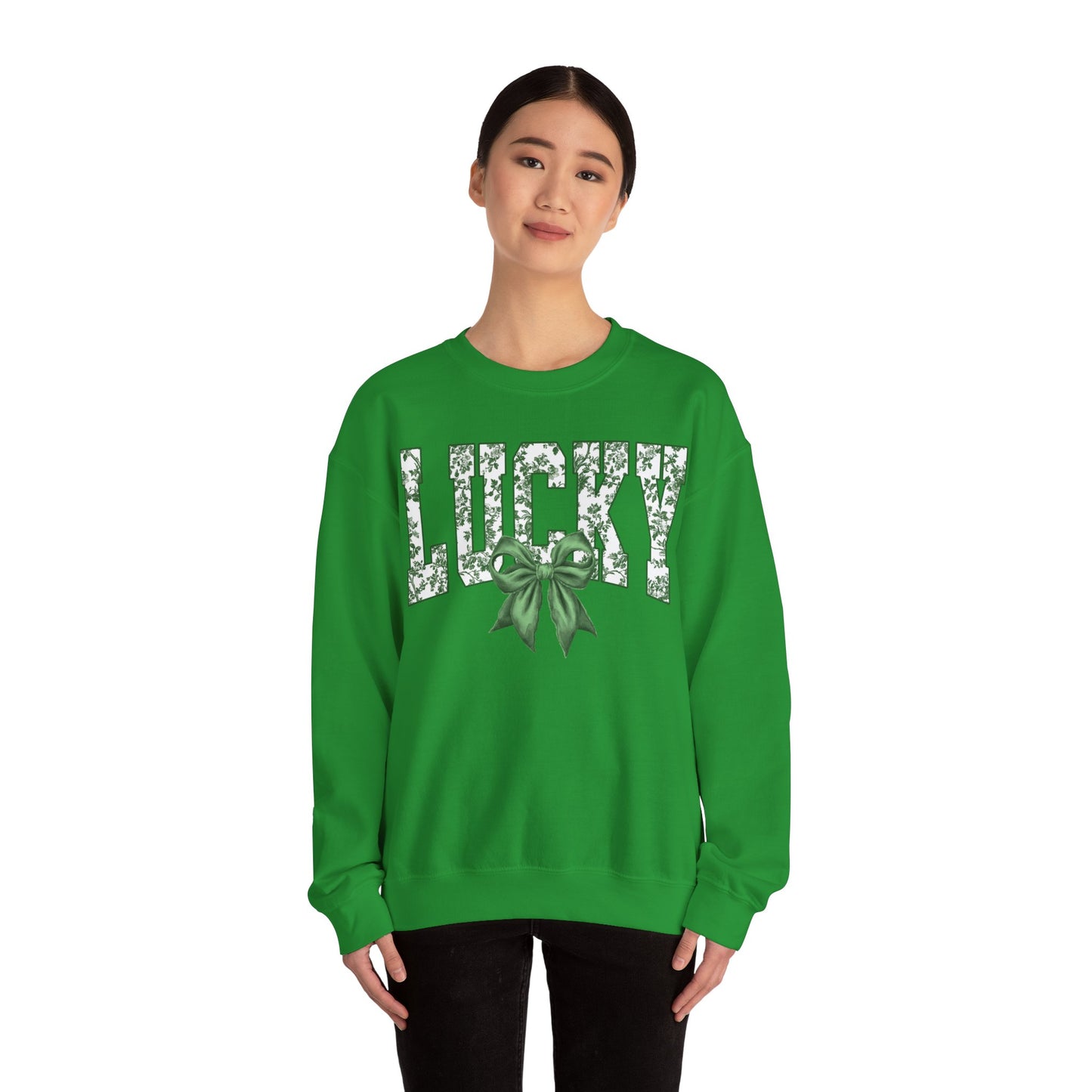 Retro Toile Lucky St Patrick's Day Sweatshirt, St Patricks day Coquette Pullover, Shamrock Crewneck, St Patrick's Day Apparel, Vintage St