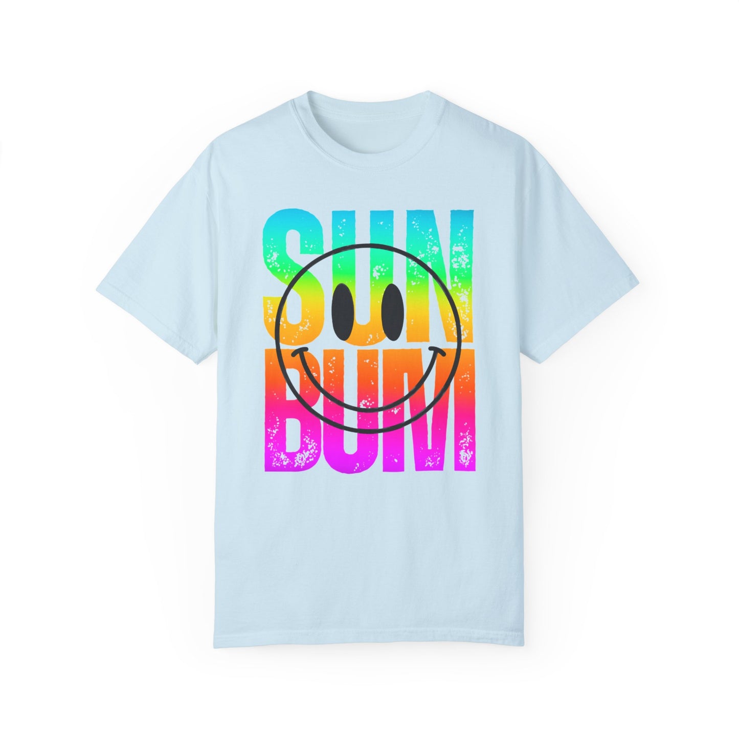 Sun Beach Life Unisex Garment-Dyed T-shirt, Summer, Spring Break, Bum Smiley Face Vacation Shirt