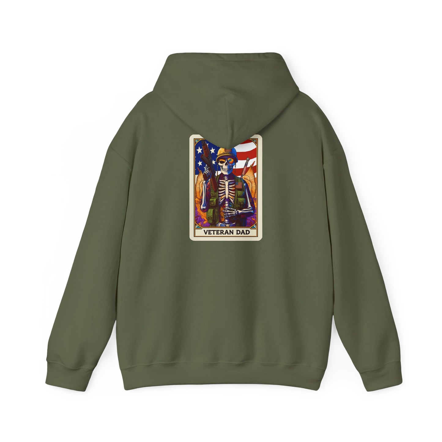 The Vetran Dad Tarot Card Unisex Heavy Blend™ Hooded Sweatshirt