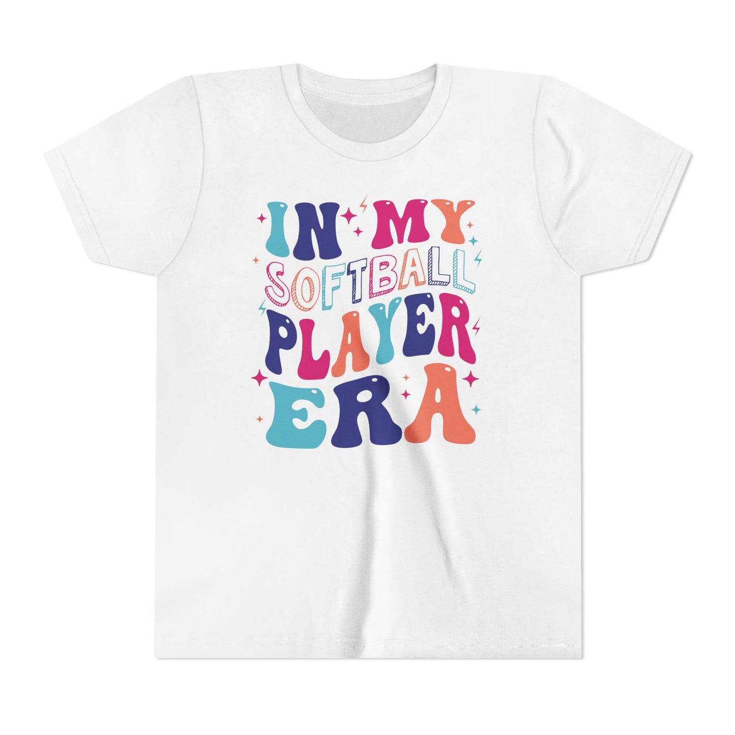 In My Softball Player Era Youth Tee, Soccer Player Gift, Softball T-Shirt, Colorful Youth Shirt, Sports Fan Tee