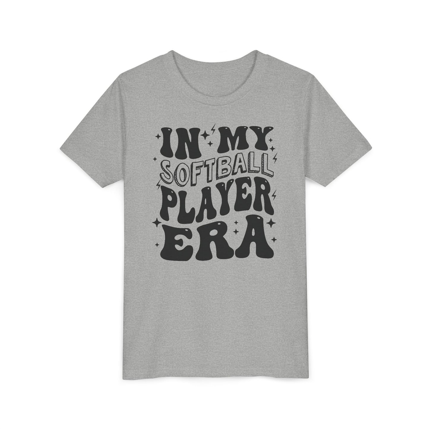 In My Softball Player Era Youth Tee, Softball Player Gift, Softball T-Shirt, Colorful Youth Shirt, Sports Fan Tee