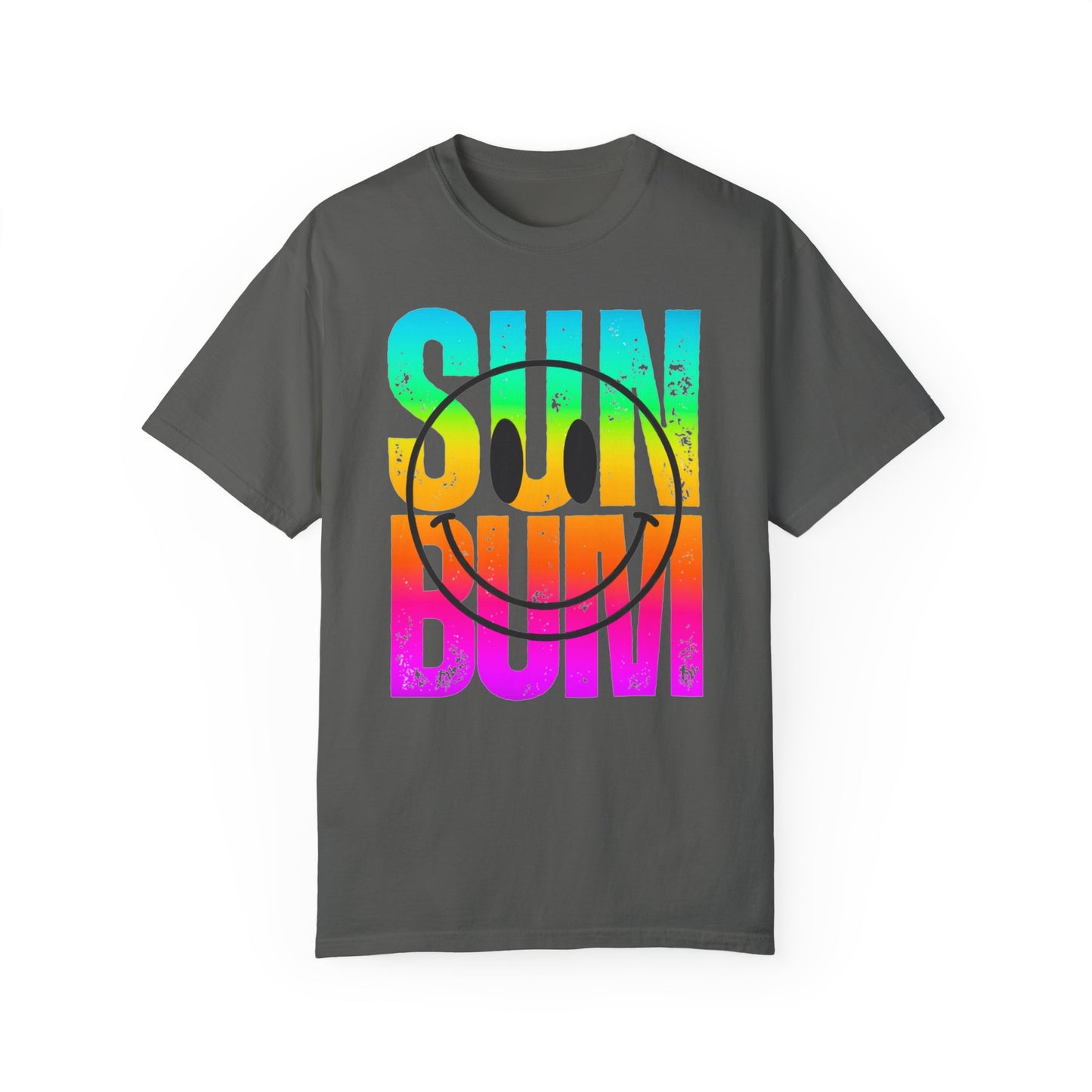 Sun Beach Life Unisex Garment-Dyed T-shirt, Summer, Spring Break, Bum Smiley Face Vacation Shirt