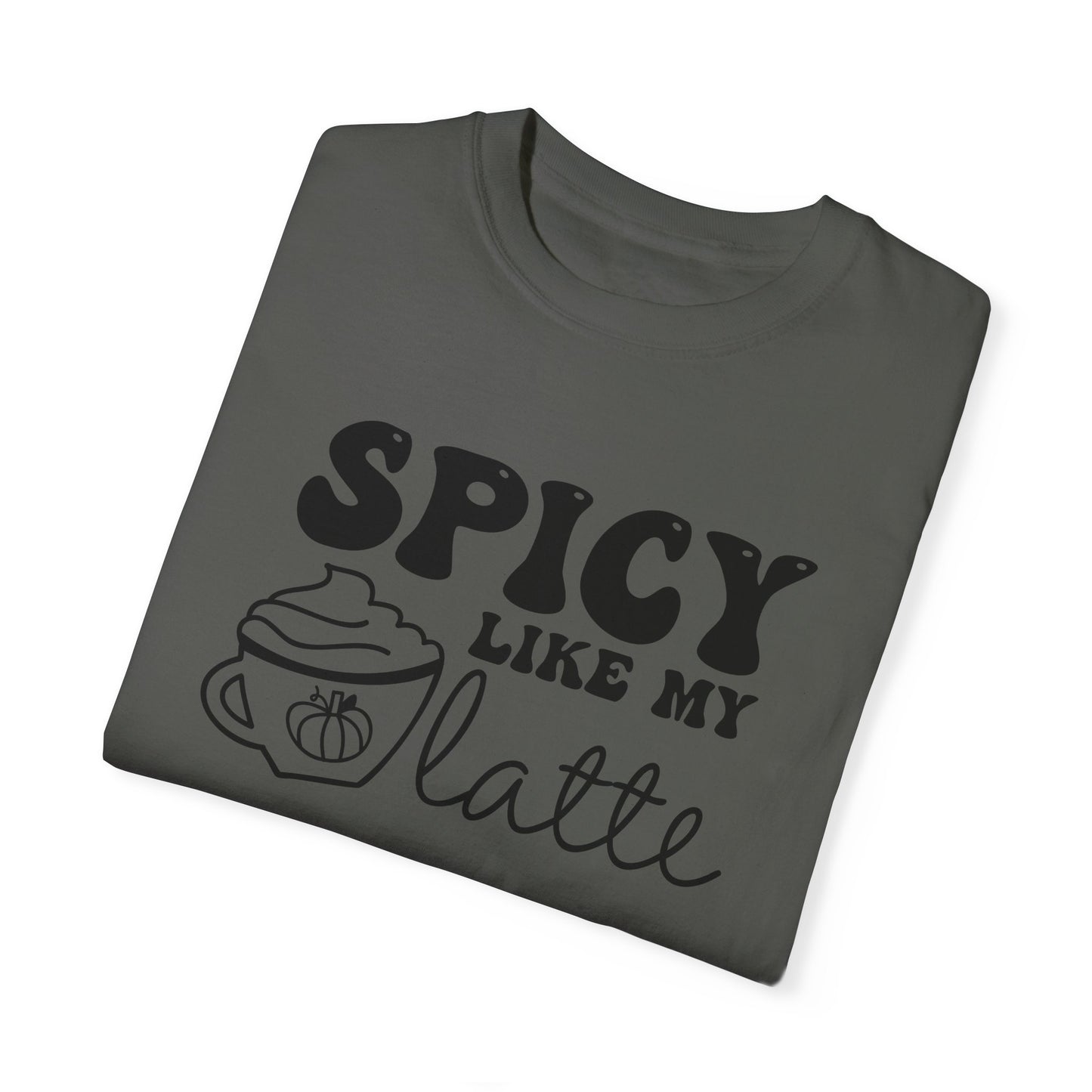 Spicy Like My Latte Shirt, Trendy Fall Women's Tshirt, Funny Graphic Tee, Autumn, Cozy , Comfy Coffee Shirt, Cute Fall Crewneck T-shirt, PSL