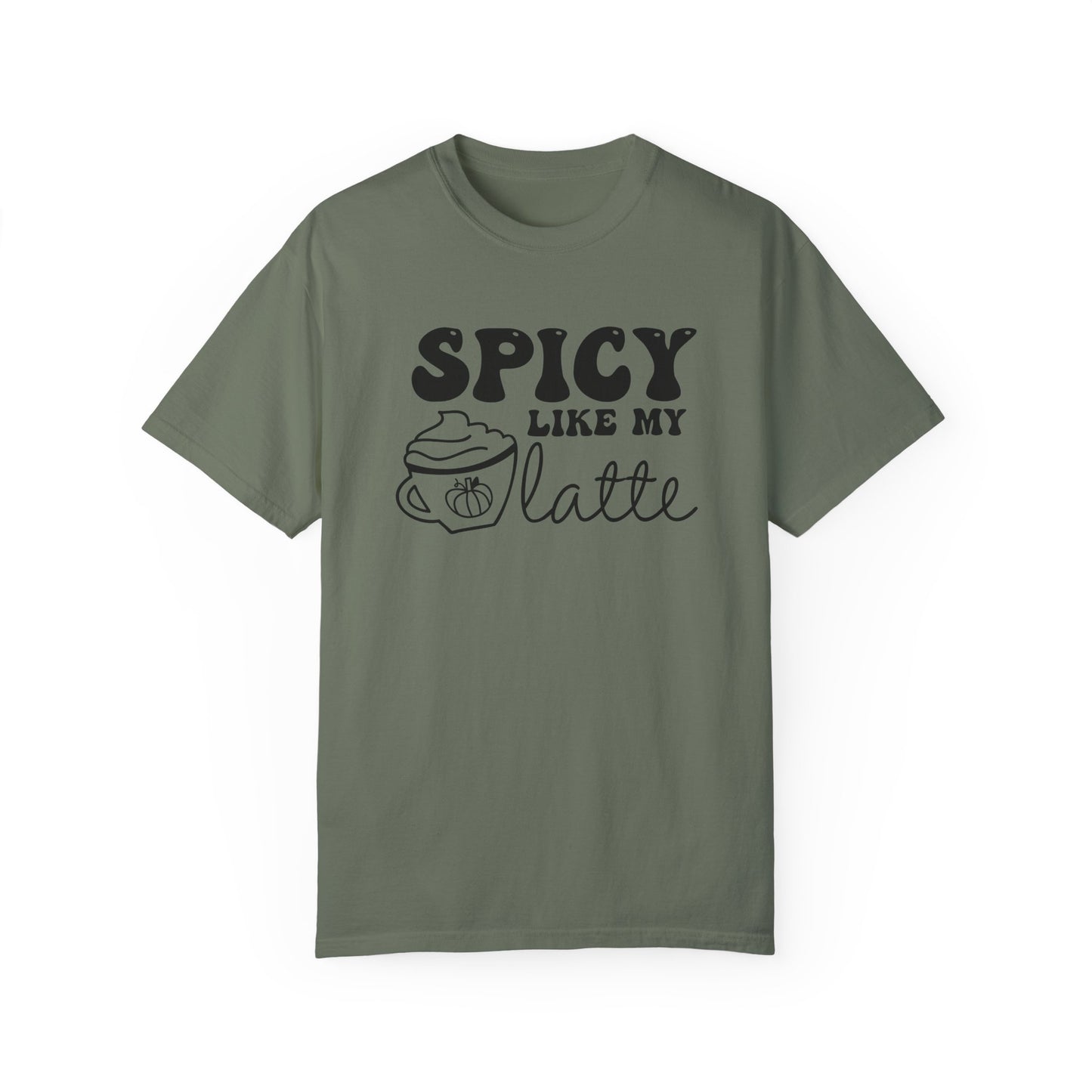 Spicy Like My Latte Shirt, Trendy Fall Women's Tshirt, Funny Graphic Tee, Autumn, Cozy , Comfy Coffee Shirt, Cute Fall Crewneck T-shirt, PSL