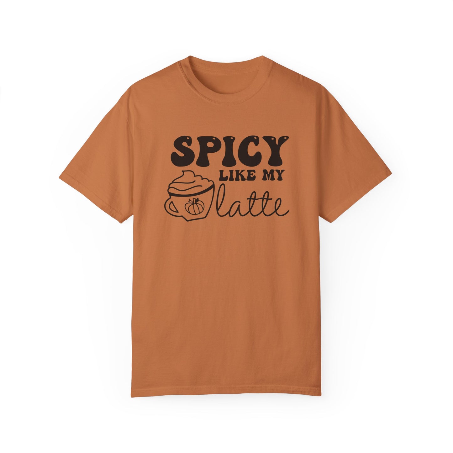 Spicy Like My Latte Shirt, Trendy Fall Women's Tshirt, Funny Graphic Tee, Autumn, Cozy , Comfy Coffee Shirt, Cute Fall Crewneck T-shirt, PSL