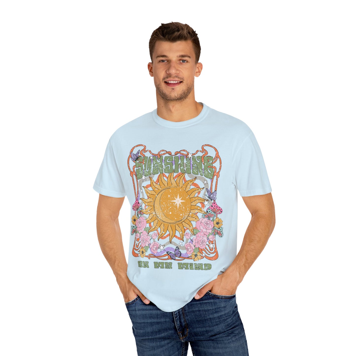 Sunshine On My Mind T-Shirt, Summer Vacation Shirt, Spiritual Wellness Tee, Positive Vibes, Retro, Unisex Tee