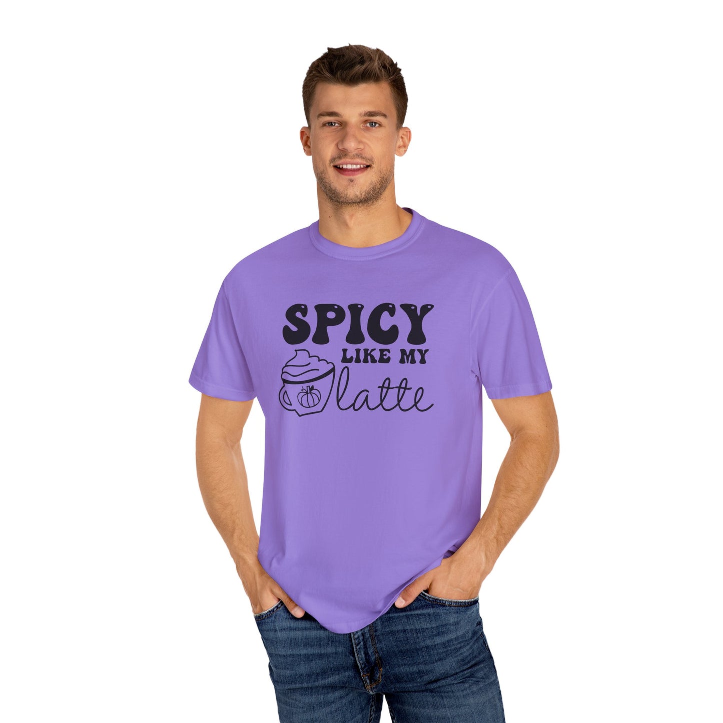 Spicy Like My Latte Shirt, Trendy Fall Women's Tshirt, Funny Graphic Tee, Autumn, Cozy , Comfy Coffee Shirt, Cute Fall Crewneck T-shirt, PSL