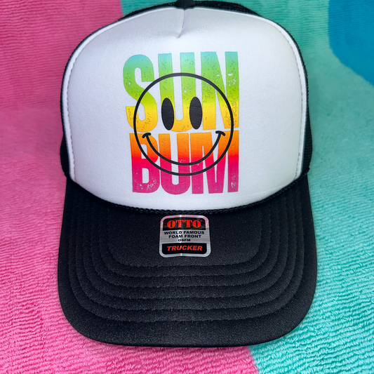 "Sun Bum" Rainbow Smiley Face Foam Trucker – Snapback Hat
