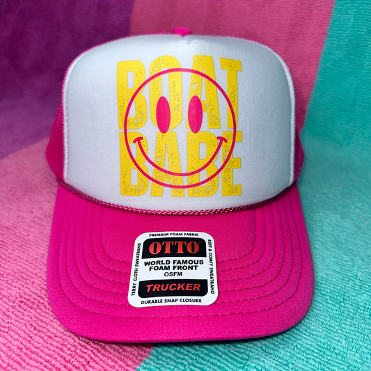 Boat Babe Trucker – Hot Pink Summer Snapback