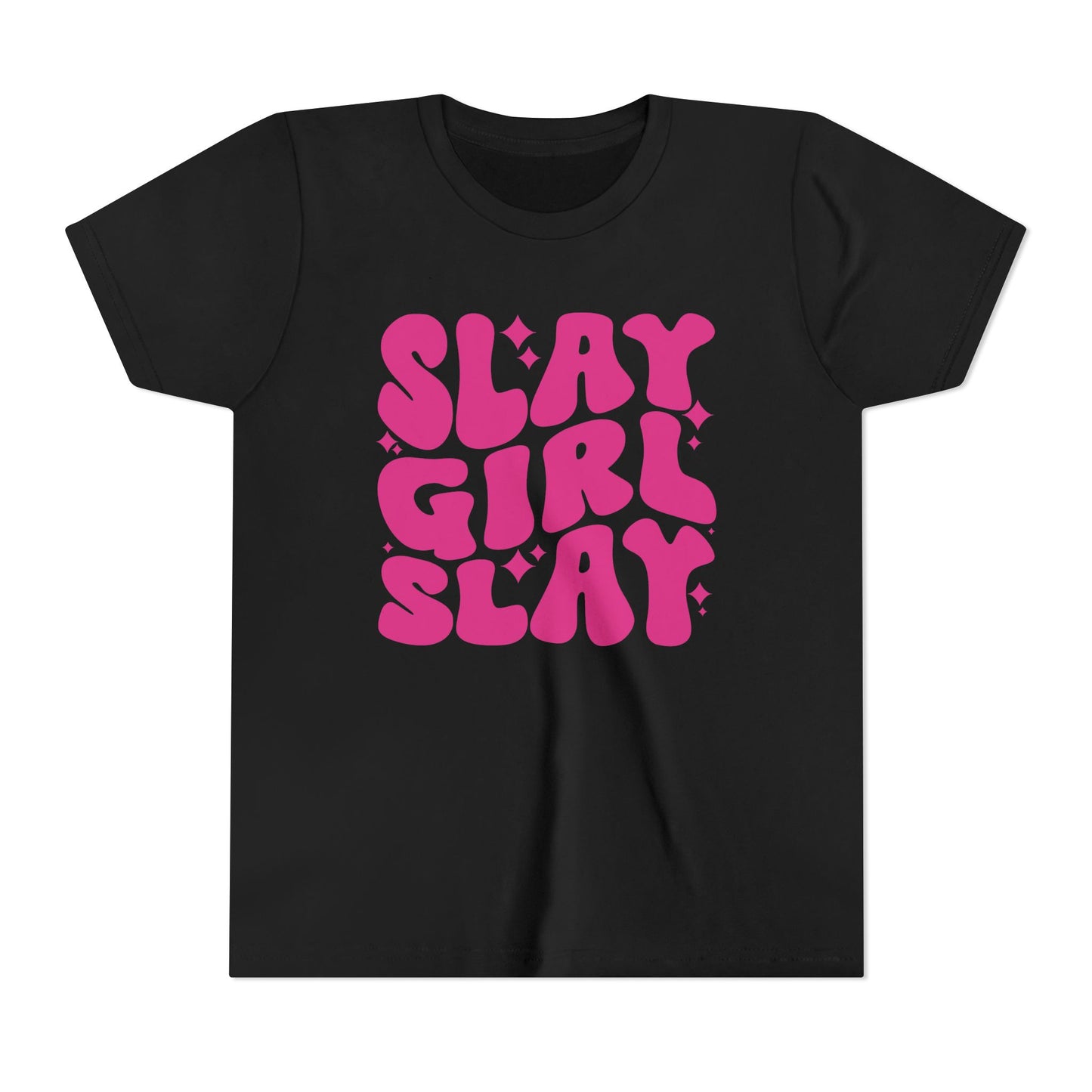 Slay Girl Slay Youth Tee - Pink, Empowerment Shirt, Kids Graphic T-Shirt, Girl Power Top, Inspirational Clothing