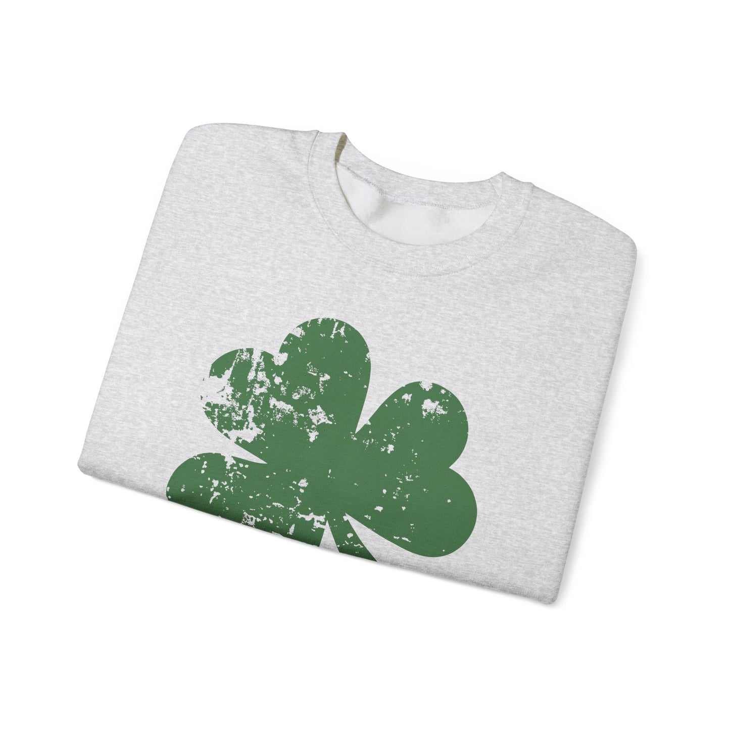 Funny Lucky Shamrock St Patricks Day Crewneck Sweatshirt, St Pattys Day Gift, Distressed Clover Jumper, Unisex Hoodie, Green Sweater